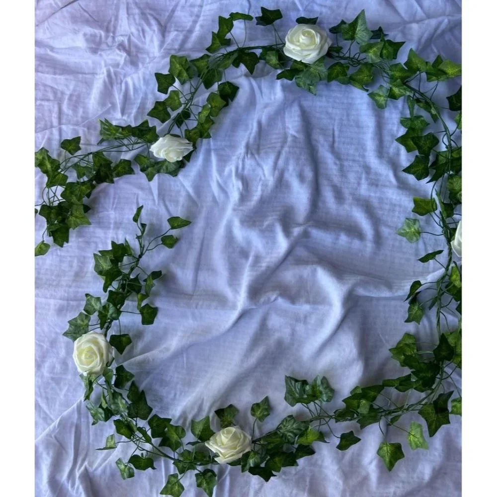 4 count | White Ivory Custom Rose Ivy Flower Garland Vine Wedding Greenery New